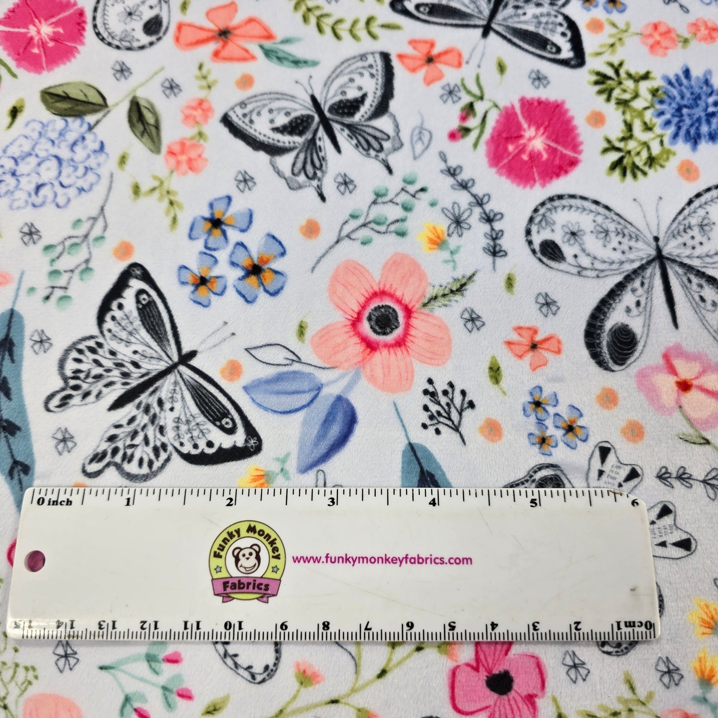Everbloom Dusty Blue Digital - Shannon Fabrics Cuddle Minky