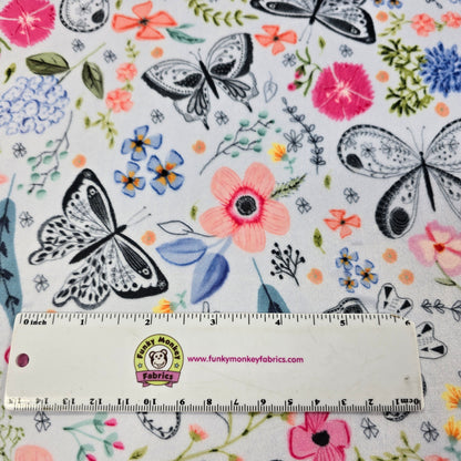 Everbloom Dusty Blue Digital - Shannon Fabrics Cuddle Minky