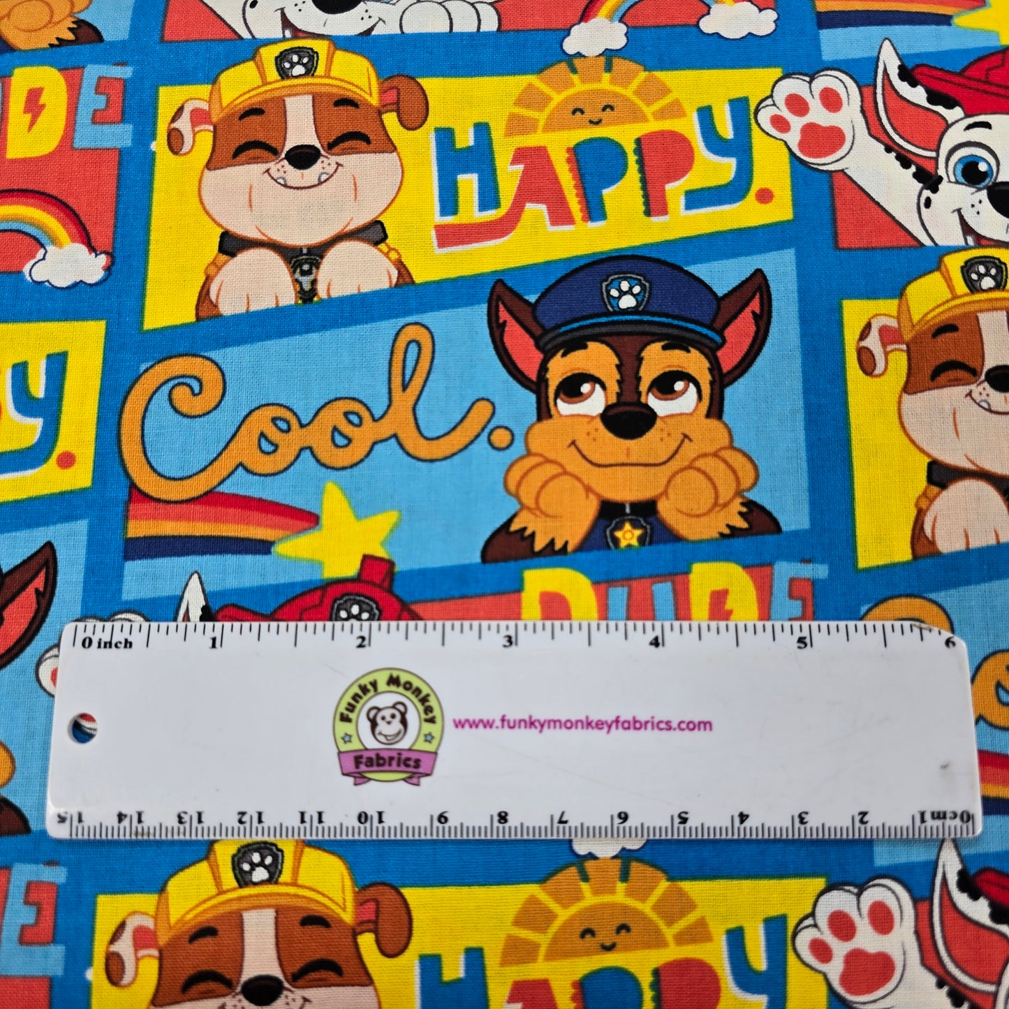 Happy Cool Dude Multi Paw Patrol - David Textiles Cotton