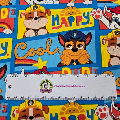 Happy Cool Dude Multi Paw Patrol - David Textiles Cotton