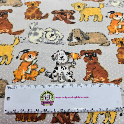 Good Puppy on Grey Dots - AE Nathan Flannel
