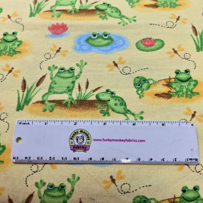 Tan Frogs And Dragonflies - AE Nathan Flannel