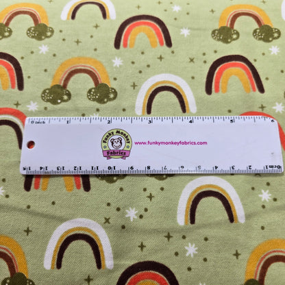 Rainbows on Green - David Textiles Flannel