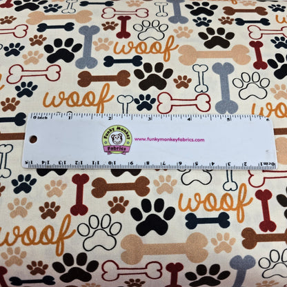 Cream Bones & Paws - Timeless Treasures Cotton