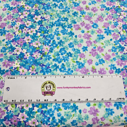 Keepsake Calico Teal - Fabric Traditions Cotton