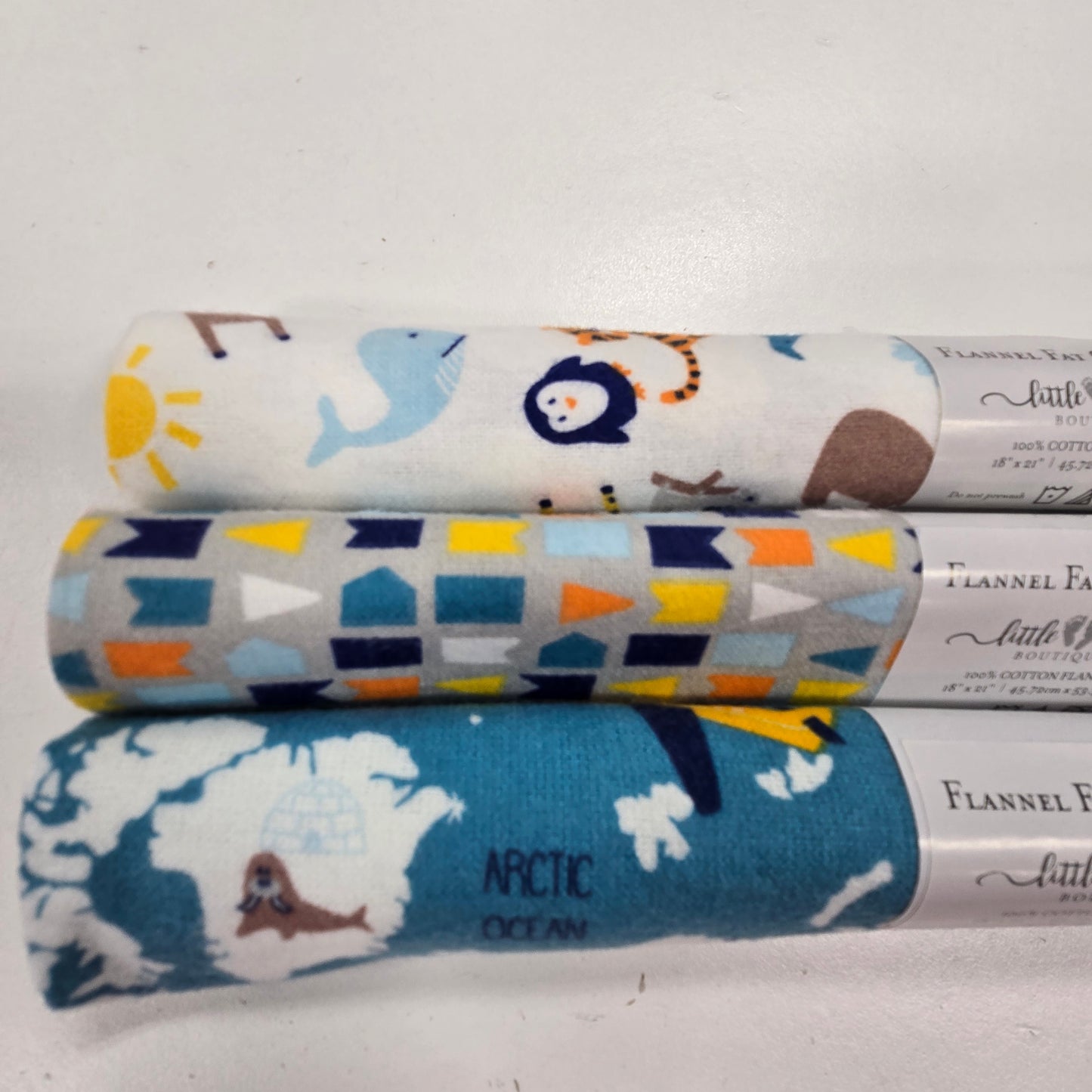 3 Fat Quarters - Blue Adventure - 3 Wishes Flannel