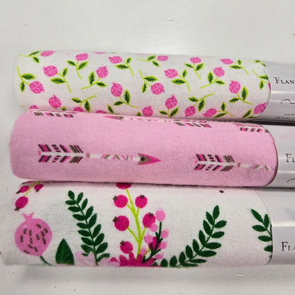 3 Fat Quarters - Pink Wild & Free - 3 Wishes Flannel