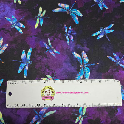Purple Flying Dragonflies - Timeless Treasures Cotton