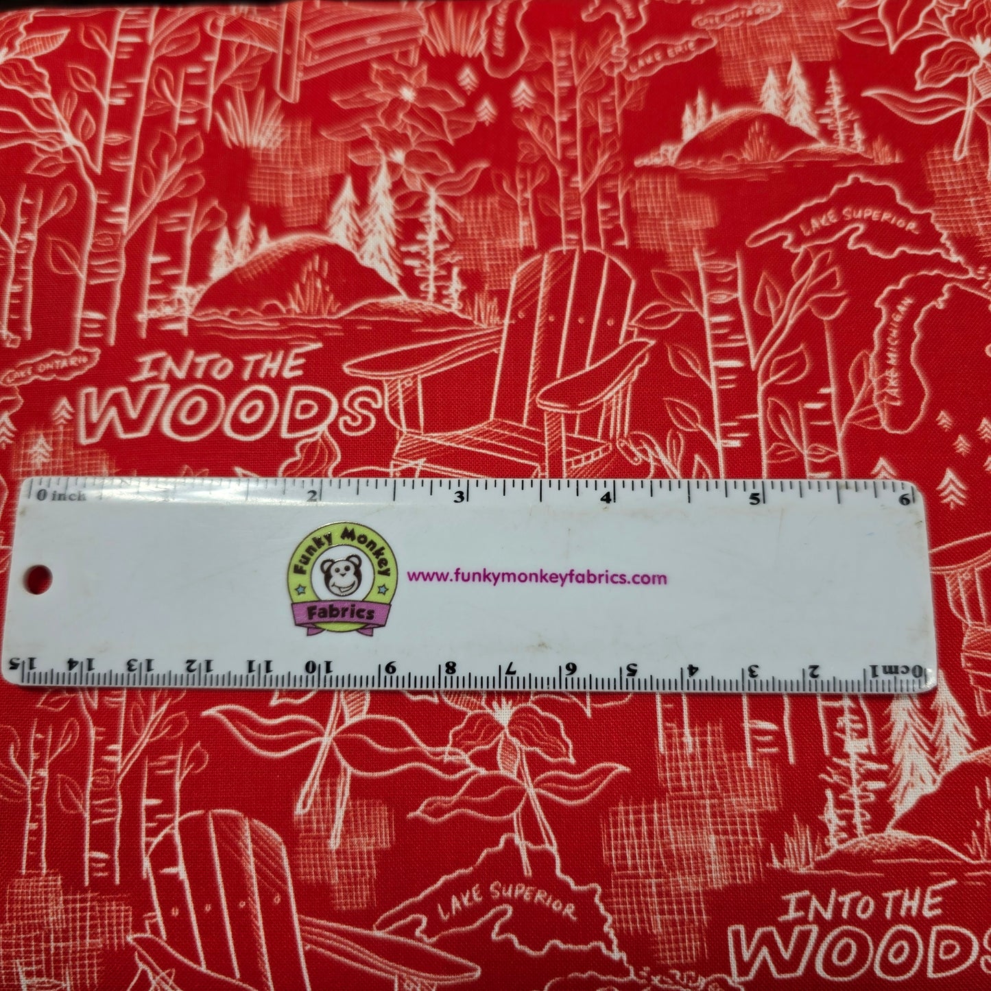 Into the Woods Red - Oh Canada - Camelot Cotton