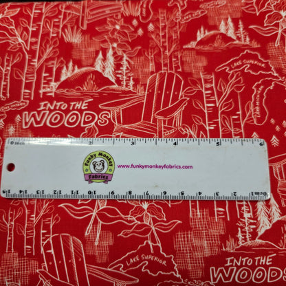 Into the Woods Red - Oh Canada - Camelot Cotton