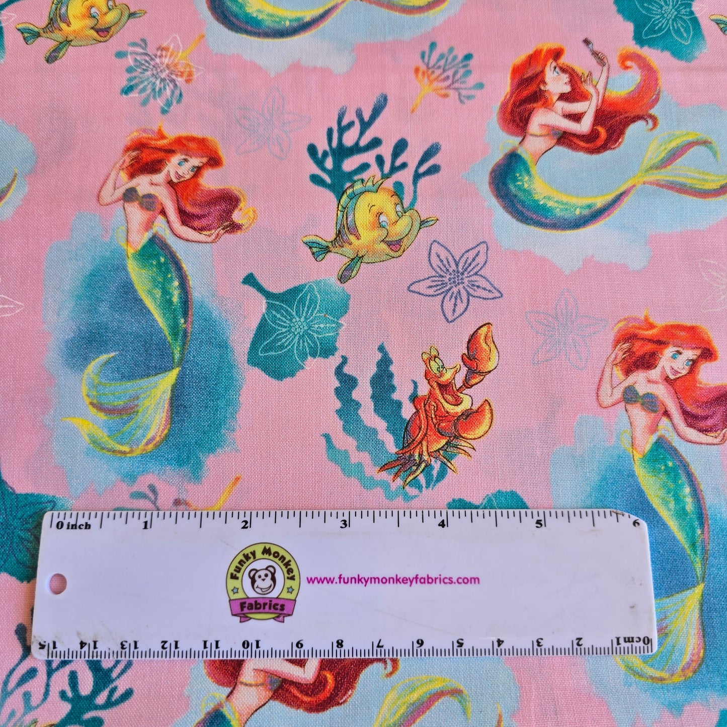 Ariel on Pink Disney Princess - Springs Creative Cotton