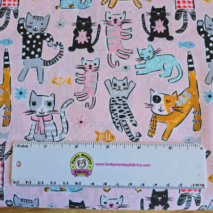 Cats on Pink - Springs Creative Cotton