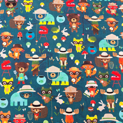 CLEARANCE Night Campground Critters - Robert Kaufman Cotton