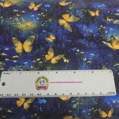 Luminous Butterflies on Royal - Lumiere - Timeless Treasures Cotton