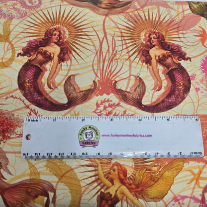 Oceania Mermaid on Butter Yellow - Divine Oceana - Michael Miller Cotton