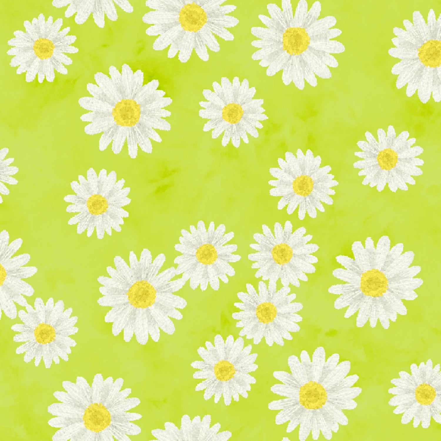 Daisy Garden Lime - 3 Wishes Cotton