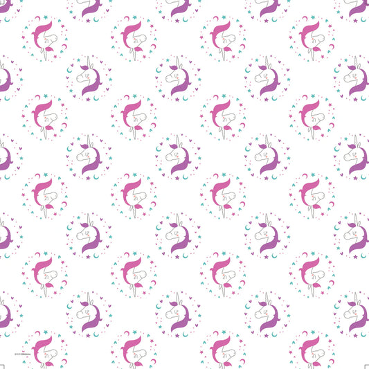 CLEARANCE Unicorn Cameos on White - Emma & Mila Cotton