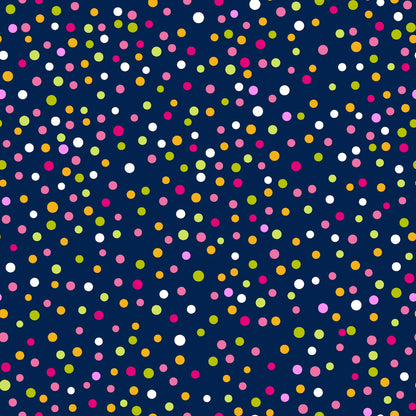 Multi Dots Navy - 3 Wishes Cotton