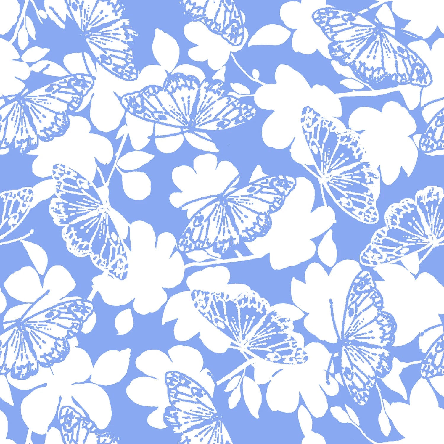 Butterfly Blues Blender Blue - 3 Wishes Cotton