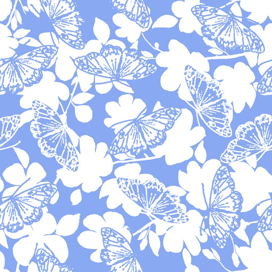 Butterfly Blues Blender Blue - 3 Wishes Cotton
