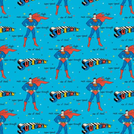 CLEARANCE Superman Man of Steel Blue - Camelot Minky