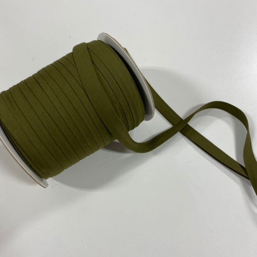 Olive Double fold Bias Tape