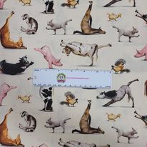 Cream Yoga is for Everyone - Elizabeth's Studio Cotton - 1/2 yard (8300E-CRM)