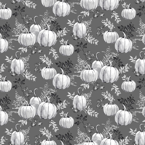 CLEARANCE Gray Pumpkin Toile - Blank Cotton