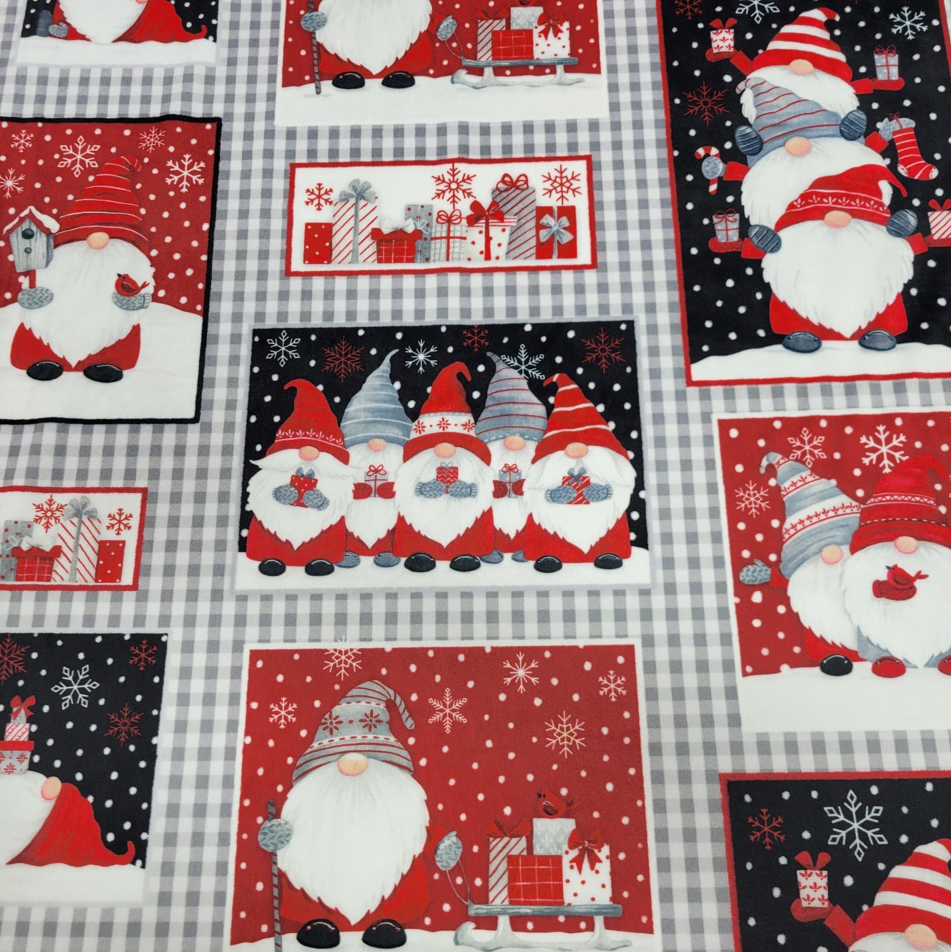Scarlet Jolly Gnomes Digital - Shannon Fabrics Cuddle Minky