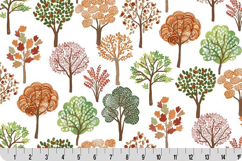 Leafy Lane Autumn Digital - Shannon Fabrics Cuddle Minky
