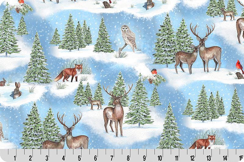 Winter Glen Blue - Shannon Fabrics Cuddle Minky