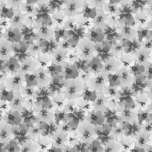 Awakenings Grey/White Floral - Wilmington Prints Cotton
