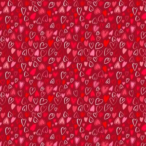 Happy Hearts on Red - Wilmington Prints Cotton