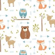 Winsome Critters on White - Wilmington Prints Cotton