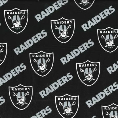 NFL Las Vegas Raiders on Black - Fabric Traditions Cotton (3513-D)