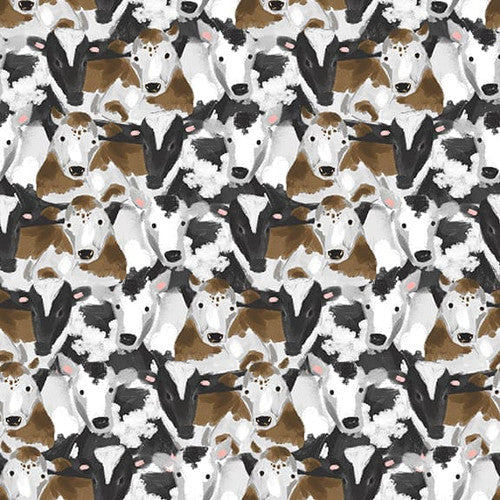 Cow Collage - Blank Cotton