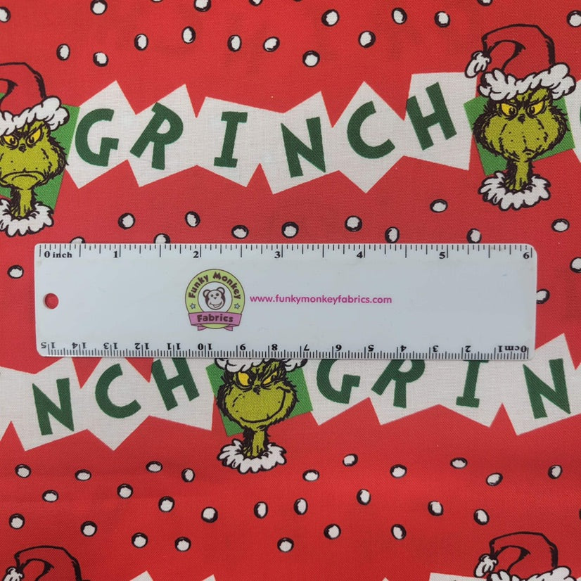 Red Grinch Stripe - Robert Kaufman Cotton