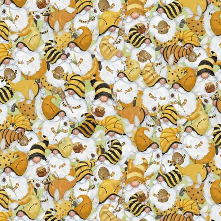 Buzzin' with my Gnomies - Wilmington Prints Cotton