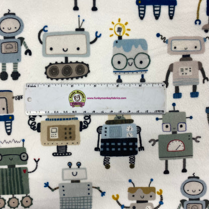 Bee Bop Robot Multi Digital - Shannon Fabrics Cuddle Minky