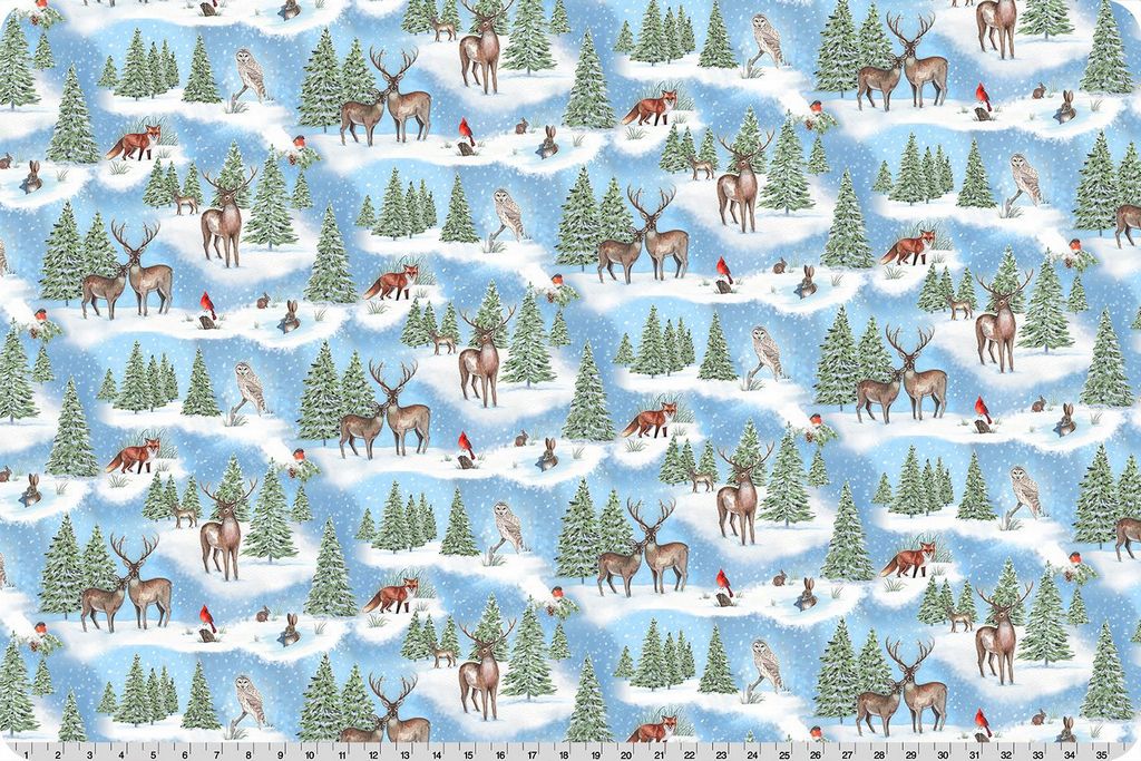 Winter Glen Blue - Shannon Fabrics Cuddle Minky