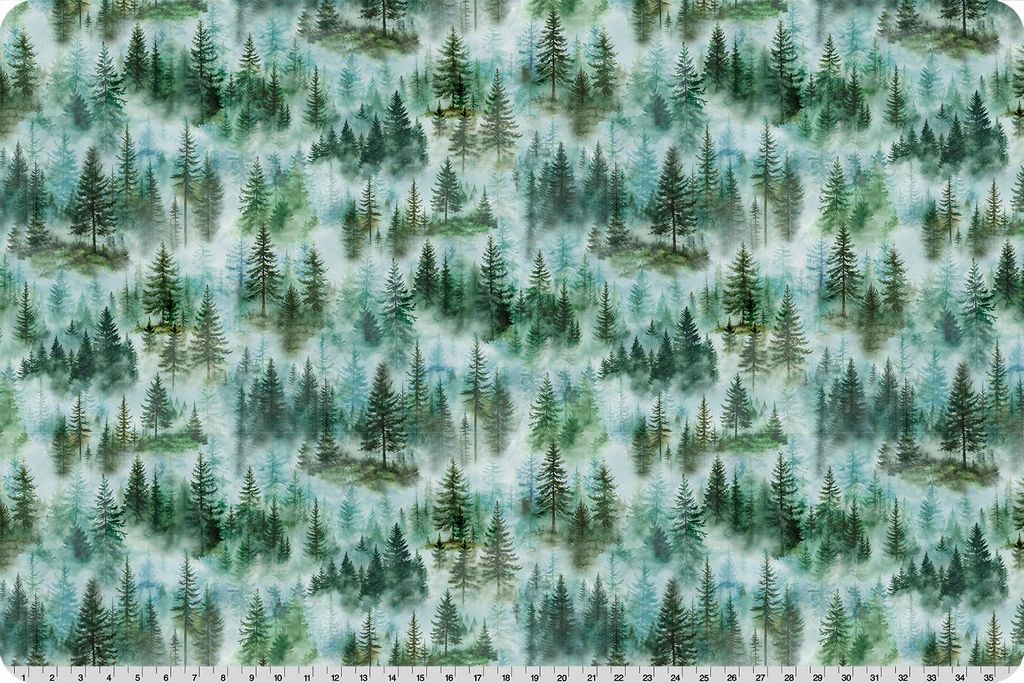 Hoffman Pine Trees Forest - Shannon Fabrics Cuddle Minky