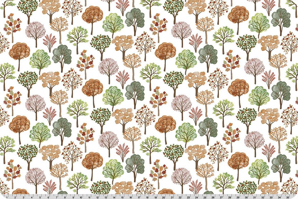 Leafy Lane Autumn Digital - Shannon Fabrics Cuddle Minky