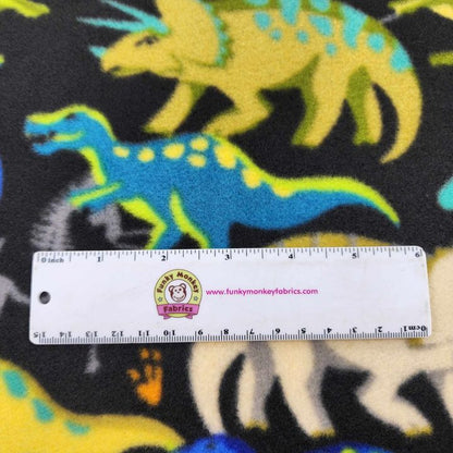 Black Prehistoric Dino Pack Anti-Pill Winter Fleece (WFP54212-1)