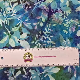 Green/Blue Batik Foliages Seamist - Hoffman Fabrics (W2574H-174)