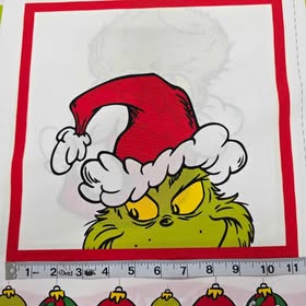 Grinch Faces Panel - Robert Kaufman Cotton