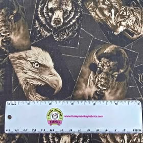 CLEARANCE Spirit Animals Postcards Brown - Camelot Cotton