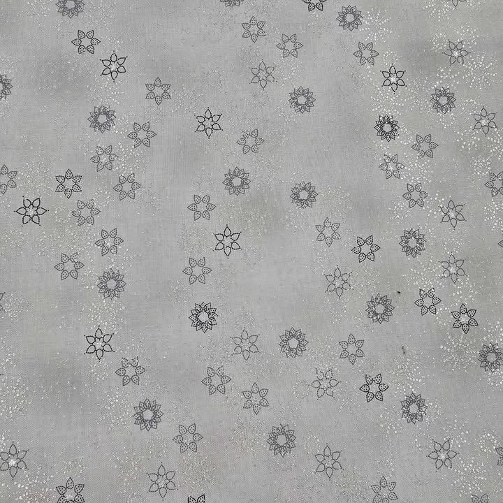 Silver Metallic Snowflakes on Gray - Blank Cotton (4590-905)
