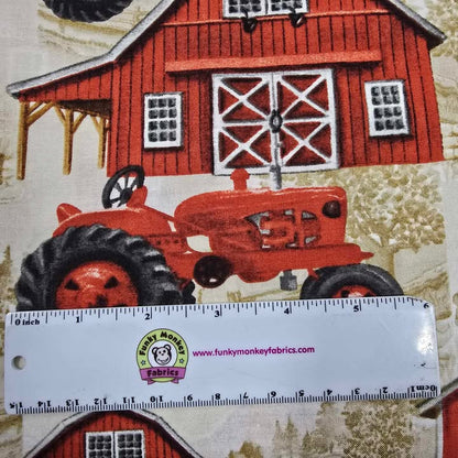 Farm Tractors and Barns - David Textiles (DX-4068-4C-1)