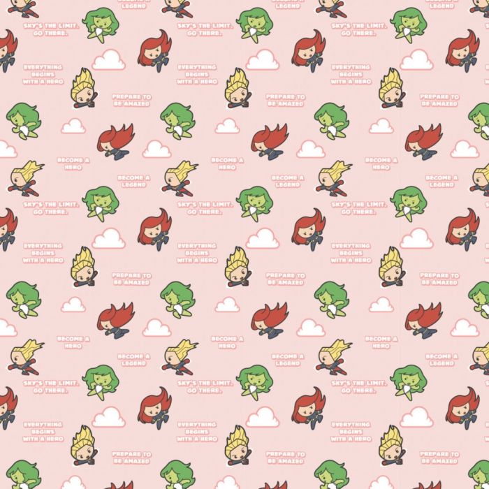 CLEARANCE Hero Girl Power Pink - Camelot Cotton