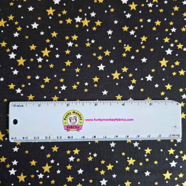 Metallic Stars on Black - Timeless Treasures Cotton